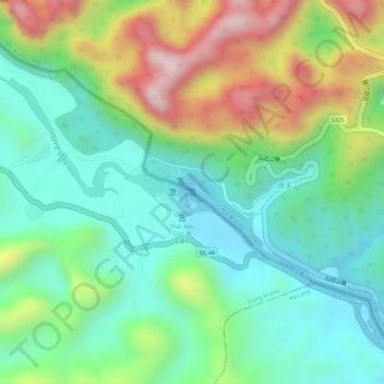Carte topographique Ban Gioc (Detian) waterfall, altitude, relief