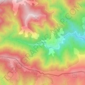 Carte topographique La Preste, altitude, relief