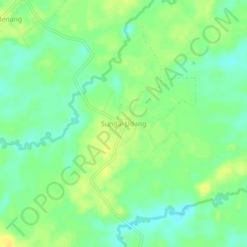 Carte topographique Sungai Udang, altitude, relief