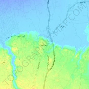 Carte topographique Sinnuris, altitude, relief
