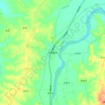Carte topographique 马堽集乡, altitude, relief
