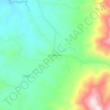 Carte topographique La Marina, altitude, relief