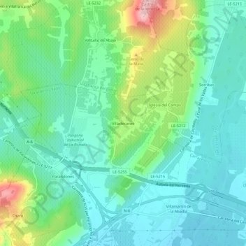 Carte topographique Villadecanes, altitude, relief
