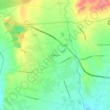 Carte topographique Separassiu, altitude, relief