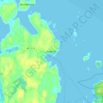 Carte topographique Simpnäs, altitude, relief