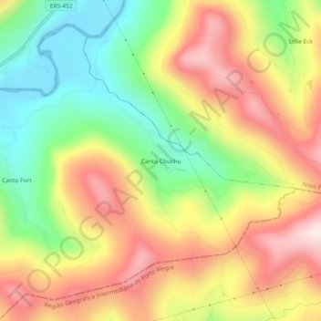 Carte topographique Canto Chuchu, altitude, relief