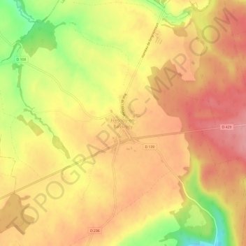 Carte topographique Fresnoy-en-Bassigny, altitude, relief