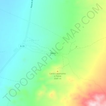 Carte topographique Peine, altitude, relief