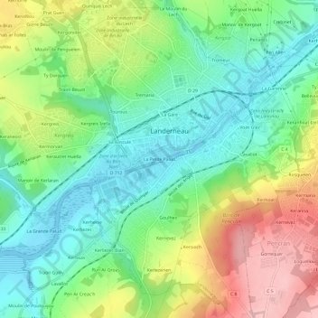 Carte topographique La Petite Palud, altitude, relief