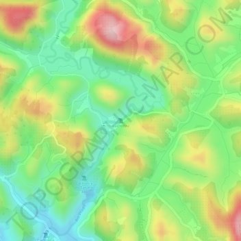 Carte topographique Cachoeira, altitude, relief