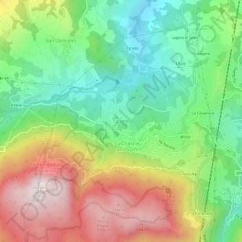 Carte topographique Ca' Lenzi, altitude, relief