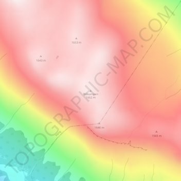 Carte topographique Blåkampen, altitude, relief