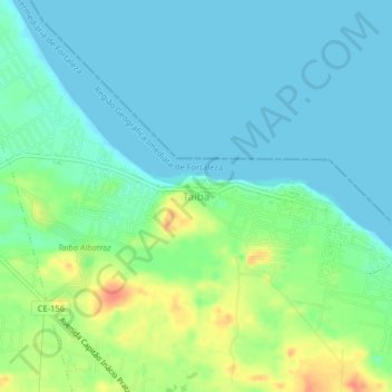Carte topographique Taiba, altitude, relief