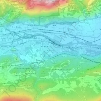 Carte topographique Traduerivi, altitude, relief