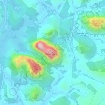 Carte topographique Pedra Invejada, altitude, relief