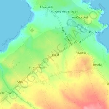 Carte topographique Habost, altitude, relief