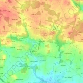 Carte topographique Mongardis, altitude, relief