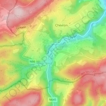 Carte topographique Neucy, altitude, relief