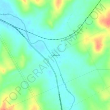Carte topographique Seabrook, altitude, relief