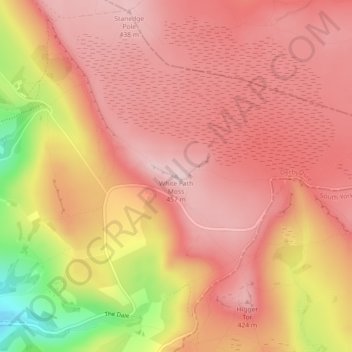 Carte topographique White Path Moss, altitude, relief