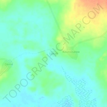 Carte topographique Lokoli, altitude, relief