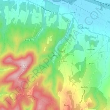 Carte topographique Ladret, altitude, relief