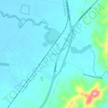 Carte topographique La Paila, altitude, relief