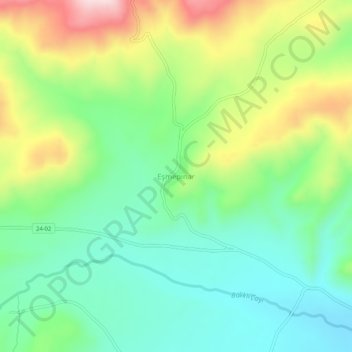Carte topographique Eşmepınar, altitude, relief