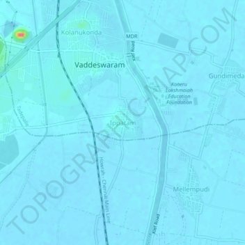 Carte topographique Ippatam, altitude, relief