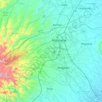 Carte topographique Clark, altitude, relief