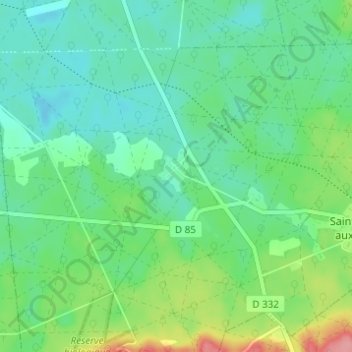 Carte topographique La Brévière, altitude, relief