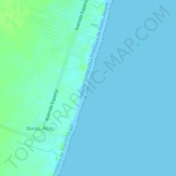 Carte topographique Praia Quintão Velho, altitude, relief