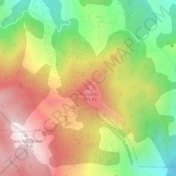 Carte topographique Lazarus, altitude, relief