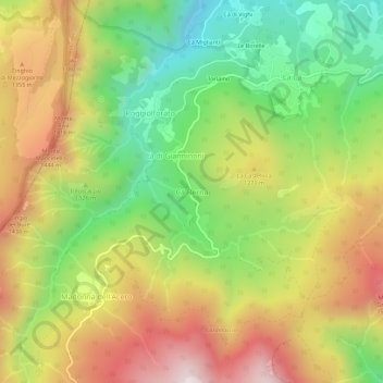 Carte topographique Ca Berna, altitude, relief