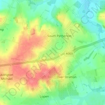 Carte topographique Moor, altitude, relief