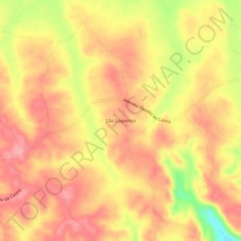 Carte topographique São Lourenço, altitude, relief