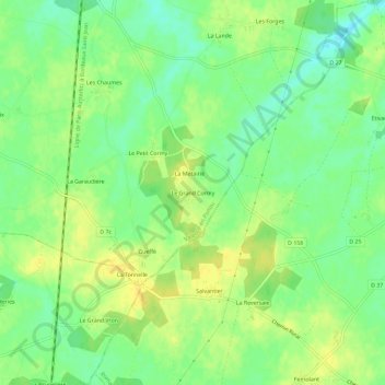 Carte topographique Le Grand Cormy, altitude, relief