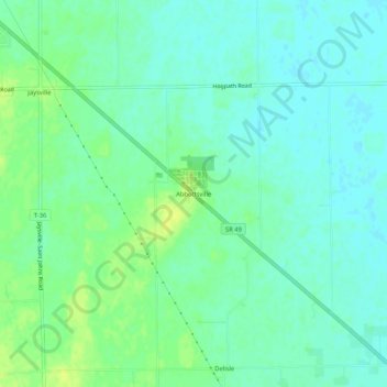 Carte topographique Abbottsville, altitude, relief