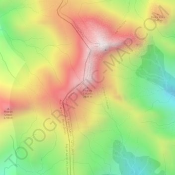 Carte topographique Pico do Calçado, altitude, relief