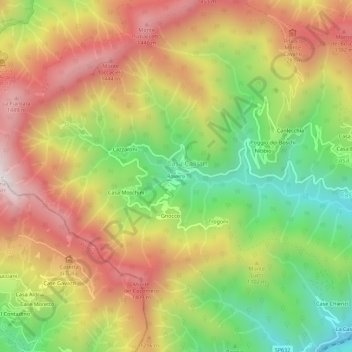 Carte topographique Roversi, altitude, relief