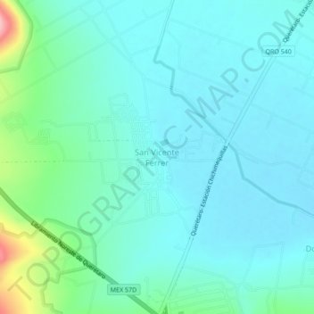 Carte topographique San Vicente Ferrer, altitude, relief