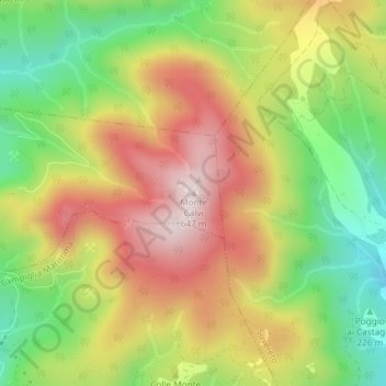 Carte topographique Monte Calvi, altitude, relief