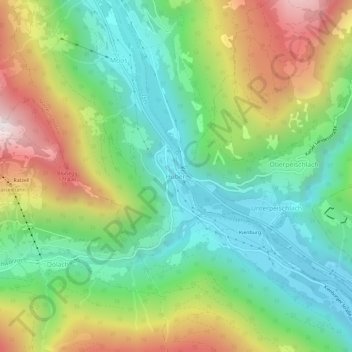 Carte topographique Huben, altitude, relief