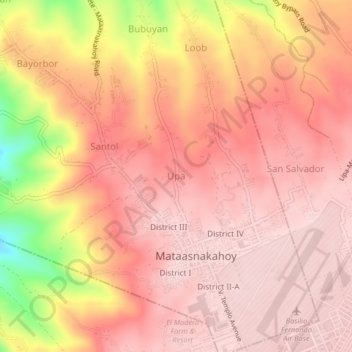 Carte topographique Upa, altitude, relief