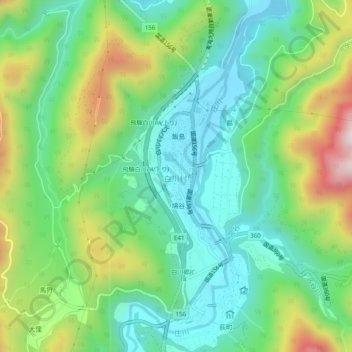 Carte topographique 白川村, altitude, relief