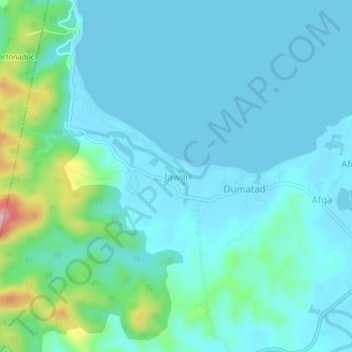 Carte topographique Jawili, altitude, relief
