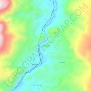 Carte topographique Şahintepe, altitude, relief