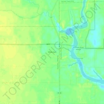 Carte topographique White Star, altitude, relief