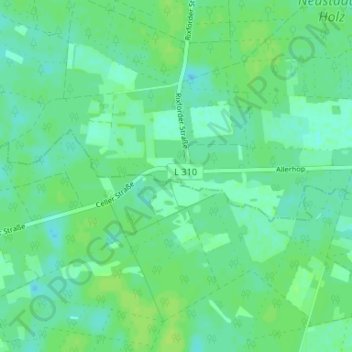 Carte topographique Allerhop, altitude, relief