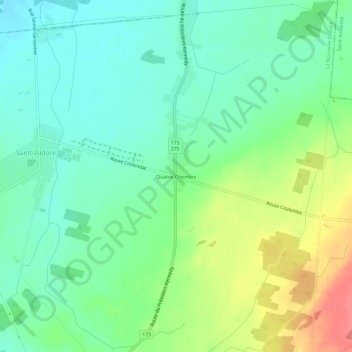 Carte topographique Quatre-Chemins, altitude, relief